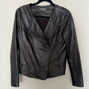 Vince Cross Front Leather Jacket